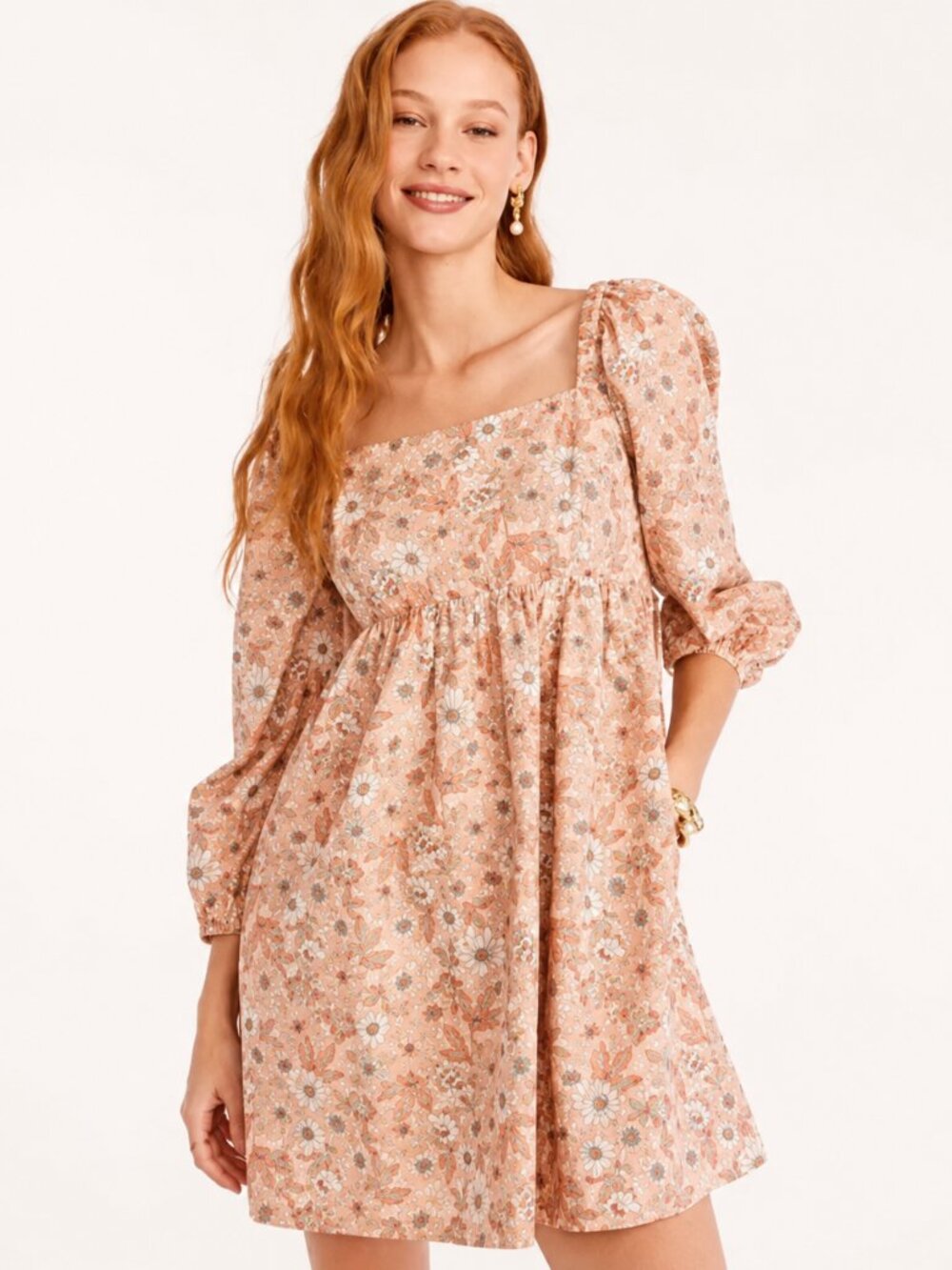 J. Crew Squareneck Cotton Poplin Mini Dress Zinnia Floral XS NWOT - Picture 2 of 7